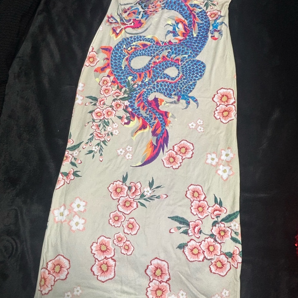 Floral Dragon Print dress - Multicolor